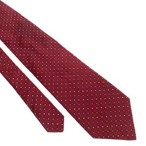 XMI Platinum Silk Tie Woven Red‎ Geometric Wide